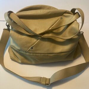 Mandarina Duck taupe leather large  Shoulder crossbody bag